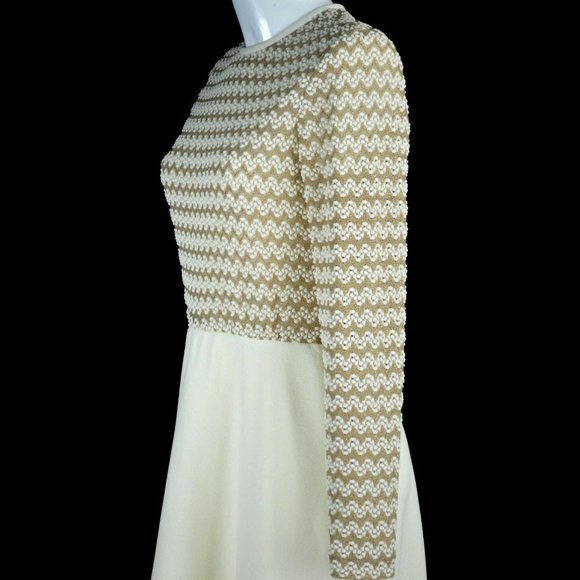 R&K KNITS Vintage Maxi Dress Small 4-6 Romantic Retro Mod Princess 1960's Gown - Picture 6 of 12